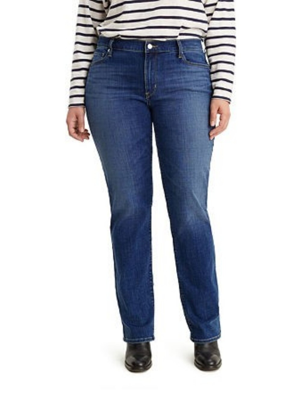 Levi's Straight Leg Jeans — Medium Blue Wash
